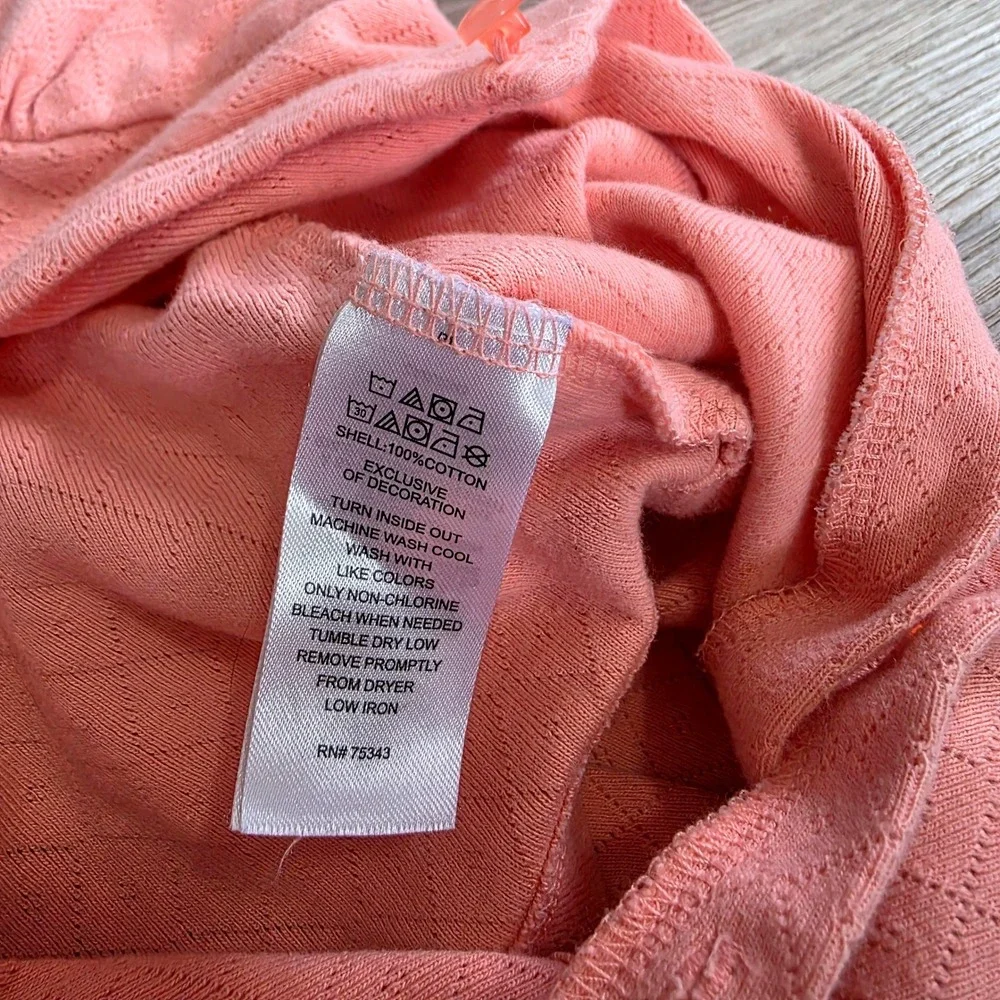Tahari Girls Pink Quilted Knit Button Front‎ Cardigan Sweater Size 6 Long Sleeve